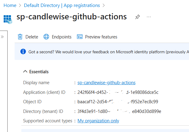 Azure Service Principal Creation